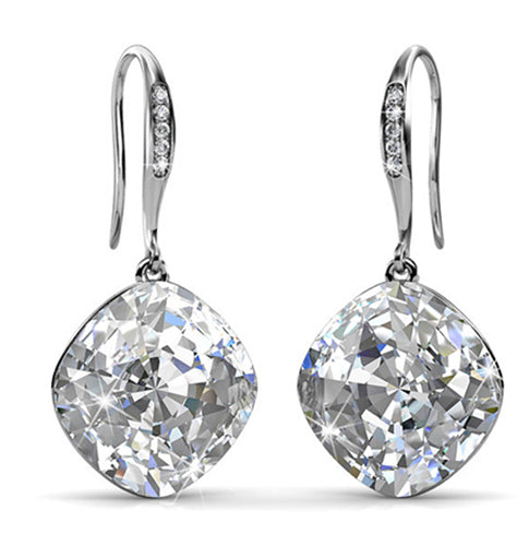Round Cut Cubic Zirconia in 925 Sterling Silver Earrings 1