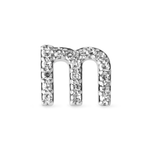 0.20 CT Round Moissanite Diamond Initial Asymmetric Necklace in Solid Gold 14