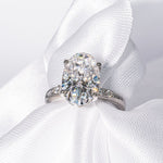Stunning 3.5 CT Oval Shape Moissanite Engagement Ring with Cluster Design 1