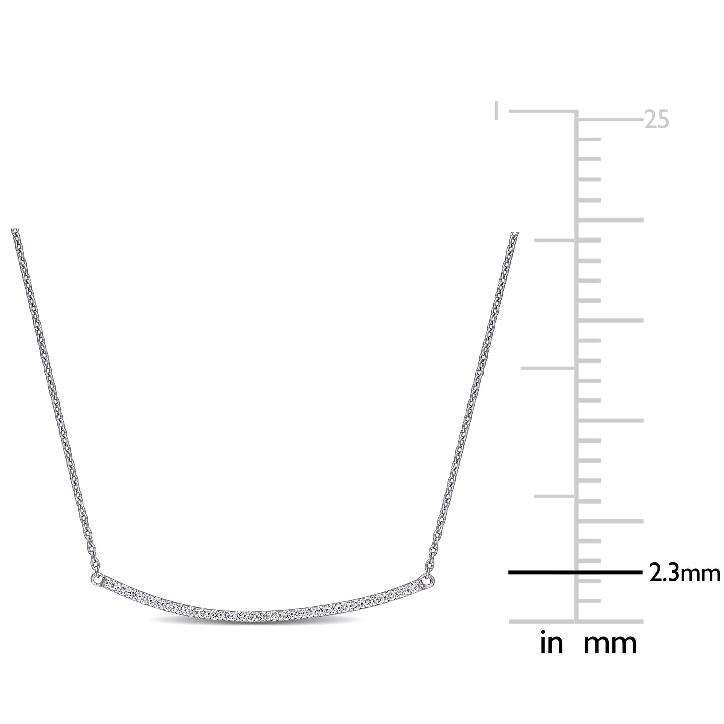 Round Cut Cubic Zirconia in 925 Sterling Silver Necklace 2