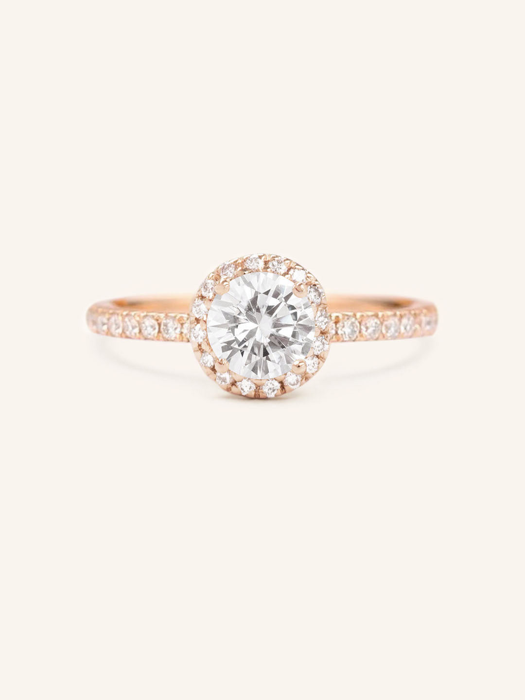 Stunning 1.0 CT Round Moissanite Engagement Ring with Halo & Pave Design 5