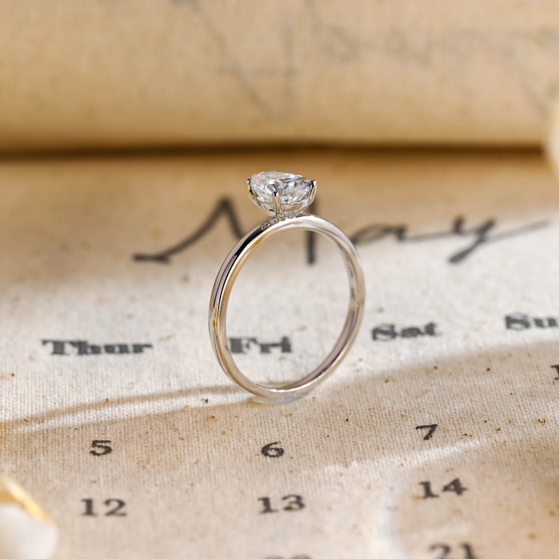 Stunning 2.0 CT Pear Moissanite Engagement Ring with Solitaire Design 6