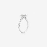 Stunning 1.38 CT Round Moissanite Engagement Ring with Halo & Pave Designs 3