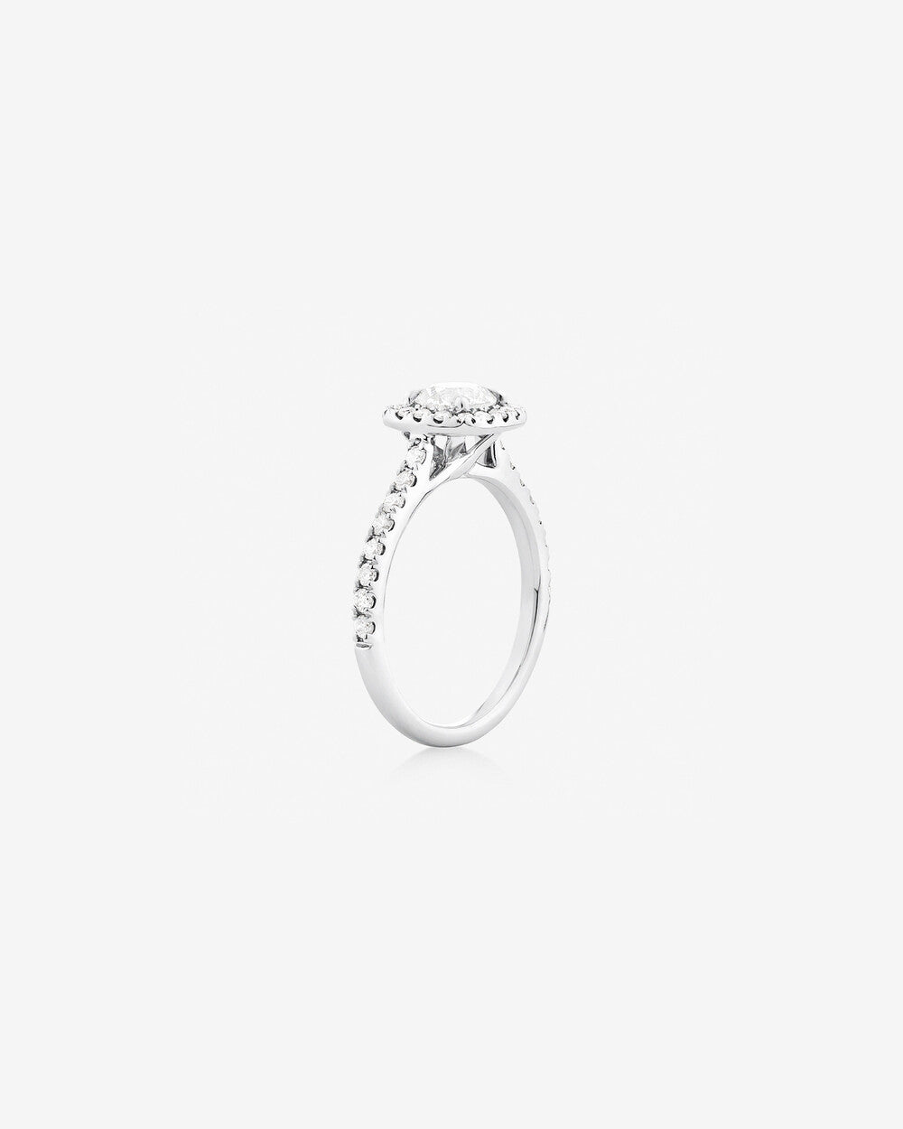 Stunning 1.38 CT Round Moissanite Engagement Ring with Halo & Pave Designs 3