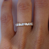 Stunning 0.4 TCW Trillion, Baguette, Round Moissanite Stones In Half Eternity Wedding Band 7