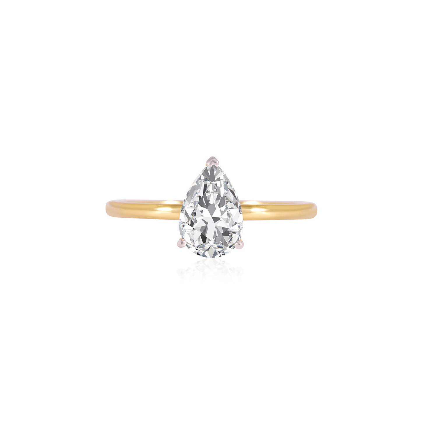 Stunning 1.0 CT Pear Moissanite Engagement Ring with Solitaire Design 1