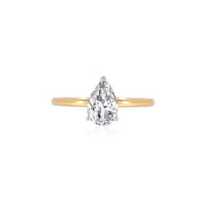 Stunning 1.0 CT Pear Moissanite Engagement Ring with Solitaire Design 1