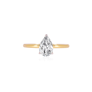 Stunning 1.0 CT Pear Moissanite Engagement Ring with Solitaire Design