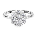 Round Cut Cubic Zirconia in 925 Sterling Silver Ring 1