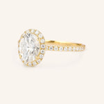 Stunning 1 CT Oval Moissanite Engagement Ring With Halo & Pave Design 2