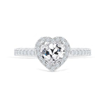Stunning 1.5 CT Heart Moissanite Engagement Ring with Pave & Halo Design 1