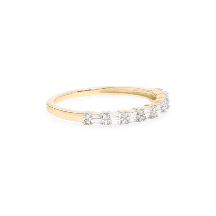 Stunning 0.23 TCW Round & Baguette Moissanite Stones Half Eternity Wedding Bands 6
