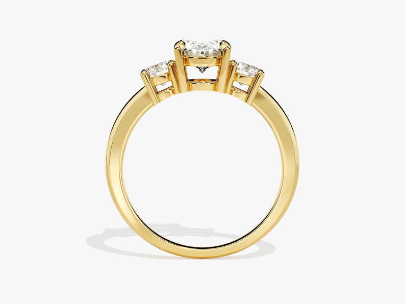 Stunning 1.0-2.0 CT Oval Moissanite Engagement Ring with Tree Stone Design 3