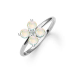 1.0 TCW Round Opal Lab Made Diamond- October Birthstone Engagement Ring 5