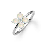 1.0 TCW Round Opal Lab Made Diamond- October Birthstone Engagement Ring 5