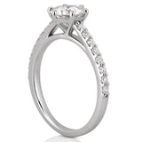 Stunning 1.0- 2.0 CT Round Moissanite Engagement Ring with Pave Design 6