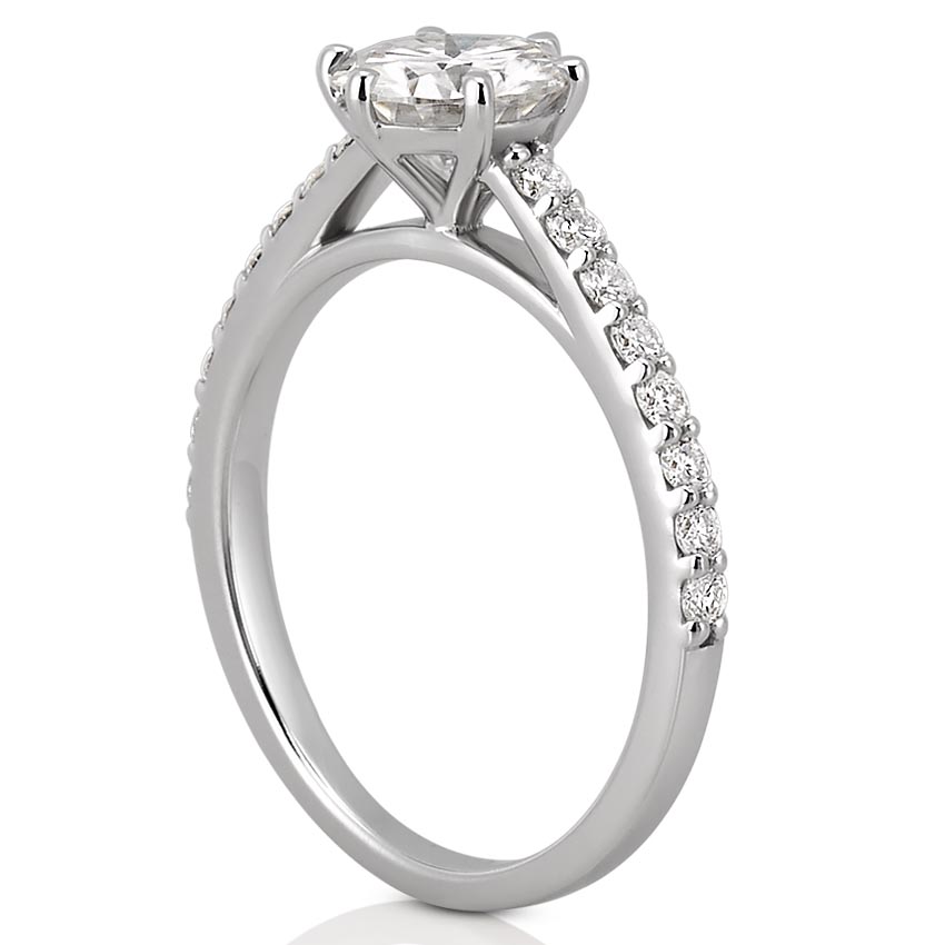 Stunning 1.0- 2.0 CT Round Moissanite Engagement Ring with Pave Design 6