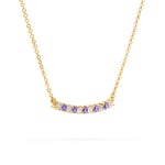 0.15 CT Round Amethyst Lab Made Diamond- February Birthstone Bar Necklace 4