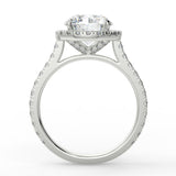 Stunning 2.0 CT Round Moissanite Engagement Ring with Halo & Pave Design 6