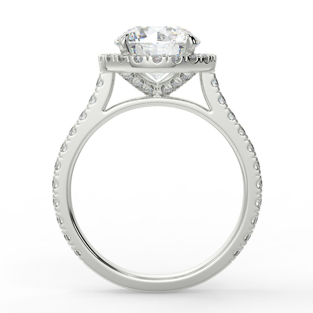 Stunning 2.0 CT Round Moissanite Engagement Ring with Halo & Pave Design 6