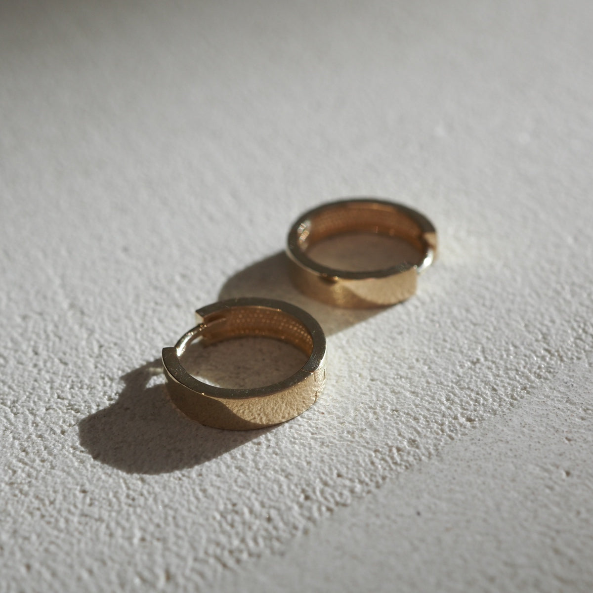 Square Huggies Earrings in Gold 4