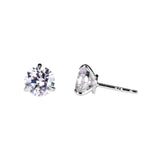 Round Cut Cubic Zirconia in 925 Sterling Silver Earrings 4