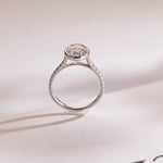 Stunning 1.0 - 2.0 CT Oval Moissanite Engagement Ring with Bezel Design 8