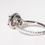 Stunning 1.0 CT Round Shape Moissanite Engagement Ring with Halo & Pave Design 6