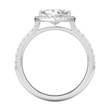 Stunning 0.5 CT Heart Moissanite Engagement Ring With Halo & Pave Design 3