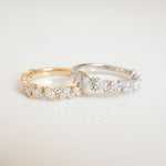 Stunning 0.4 TCW Marquise & Round Moissanite Stones in Half Eternity Wedding Band 7