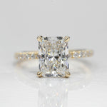 Stunning 3.0 CT Radiant Cut Moissanite Engagement Ring with Hidden Halo & Pave Design 1