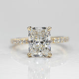 Stunning 3.0 CT Radiant Cut Moissanite Engagement Ring with Hidden Halo & Pave Design 1