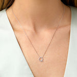 Round Cut Cubic Zirconia in 925 Sterling Silver Necklace 4