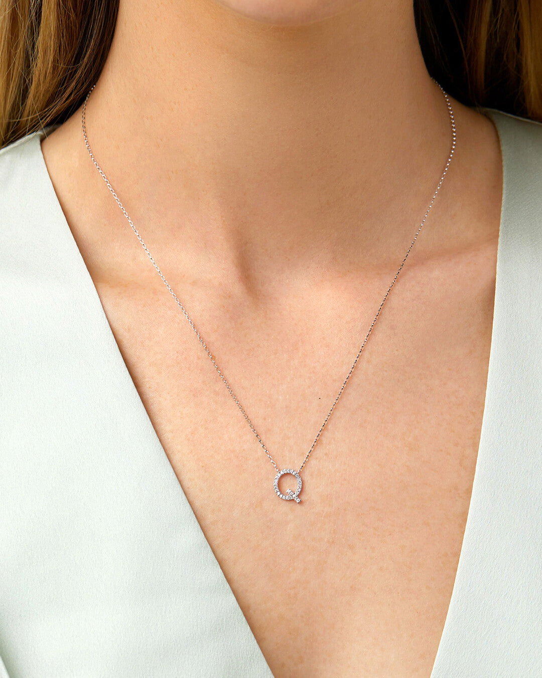 Round Cut Cubic Zirconia in 925 Sterling Silver Necklace 4