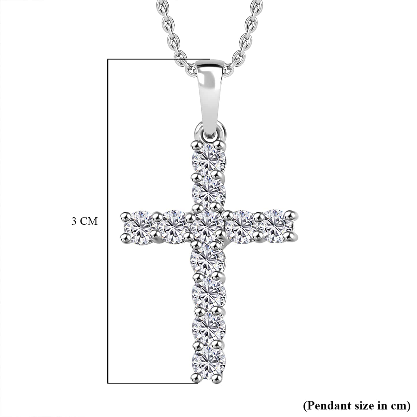 Round Cut Cubic Zirconia in 925 Sterling Silver Necklace 6