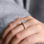 Stunning 1.0 - 2.0 CT Pear Moissanite Engagement Ring with Pave Design 4