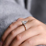 Stunning 1.0 - 2.0 CT Pear Moissanite Engagement Ring with Pave Design 4
