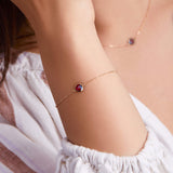 0.84 CT Round Ruby Lab Made Diamond- July Birthstone Solitaire Bracelet 3