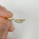 Stunning 0.2 TCW Round Moissanite Stones Curved Wedding Bands 8