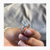Stunning 2.0 CT Pear Moissanite Engagement Ring with Hidden Halo Halo & Pave Design 6
