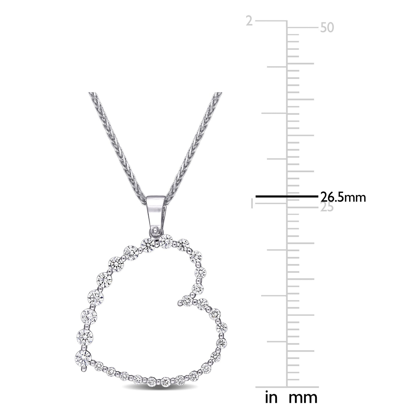 Round Cut Cubic Zirconia in 925 Sterling Silver Necklace 10