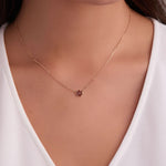 0.1 TCW Round Garnet Lab Made Diamond-January Birthstone Necklace 3