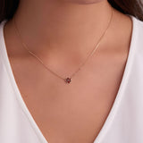 0.1 TCW Round Garnet Lab Made Diamond-January Birthstone Necklace 3