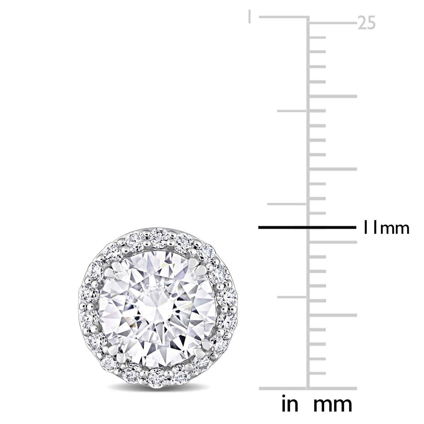 Round Cut Cubic Zirconia in 925 Sterling Silver Earrings 3