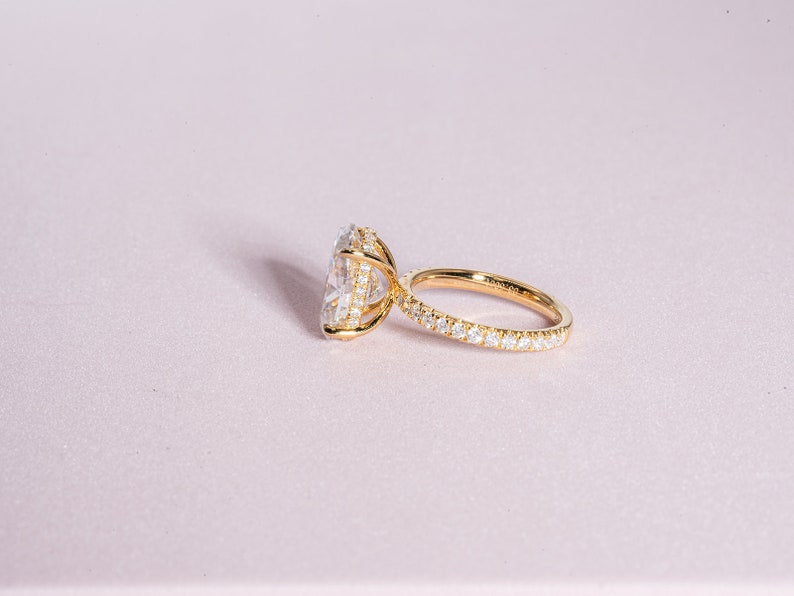 Stunning 3.50 CT Oval Shape Moissanite Engagement Ring with Hidden Halo & Pave Design 6