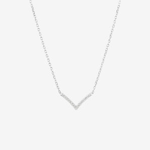 Round Cut Cubic Zirconia in 925 Sterling Silver Necklace