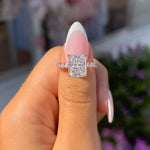 Stunning 3.75 CT Radiant Moissanite Engagement Ring with Pave Design 7