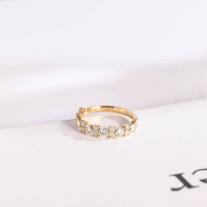 Stunning 0.3 TCW Round Moissanite Stones Half Eternity Wedding Band 1
