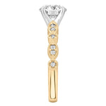 Stunning 0.50-1.50 CT Round Moissanite Engagement Ring with Two Tone & Milgrain Pave Design 4