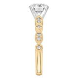 Stunning 0.50-1.50 CT Round Moissanite Engagement Ring with Two Tone & Milgrain Pave Design 4
